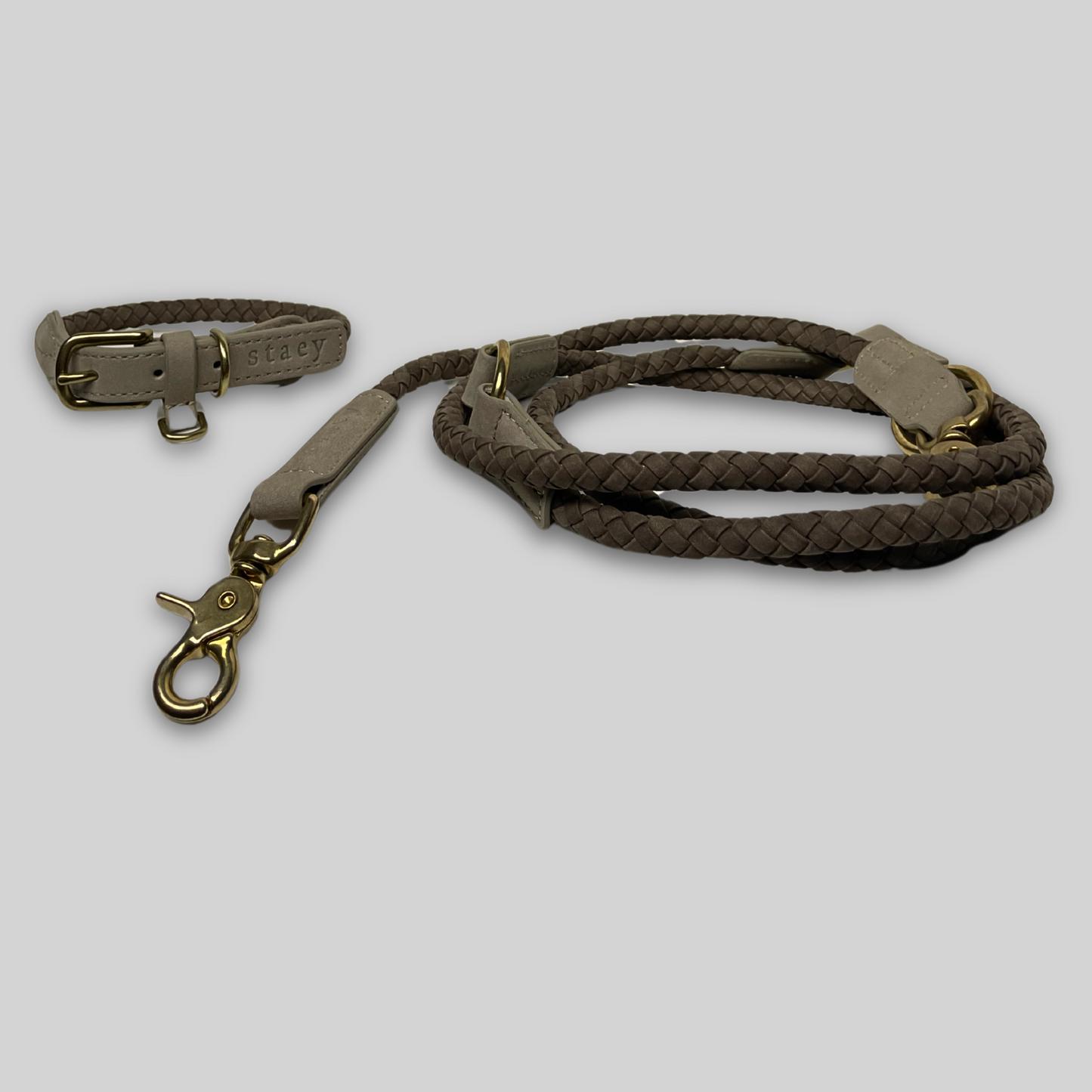 Flettet Hundehalsbånd Kaia | Taupe
