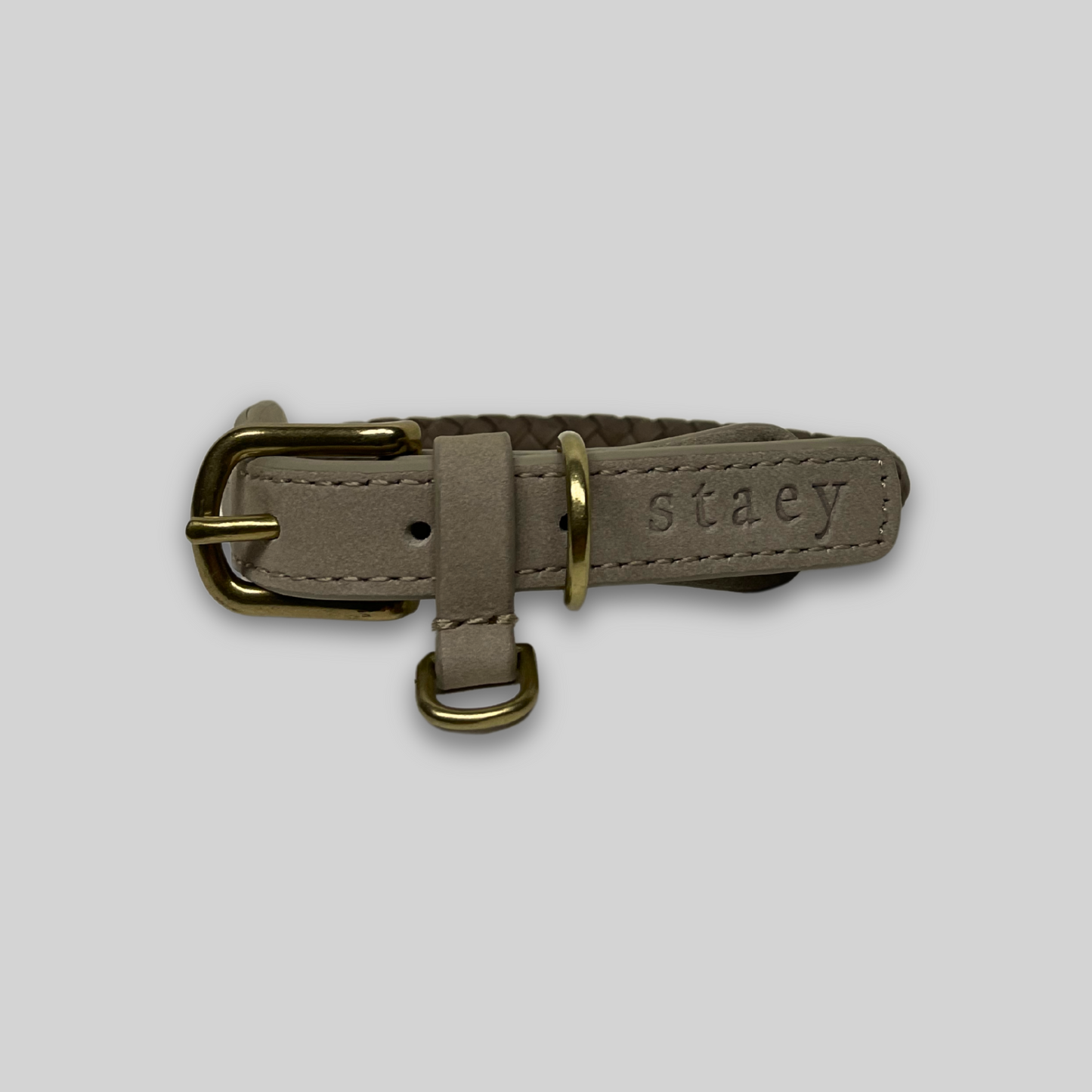 Flettet Hundehalsbånd Kaia | Taupe