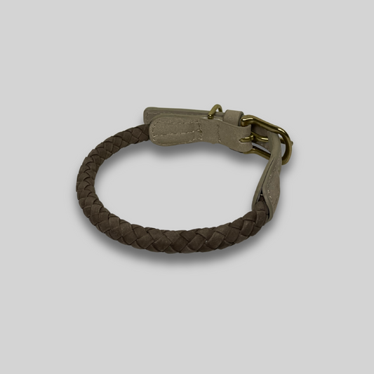 Flettet Hundehalsbånd Kaia | Taupe